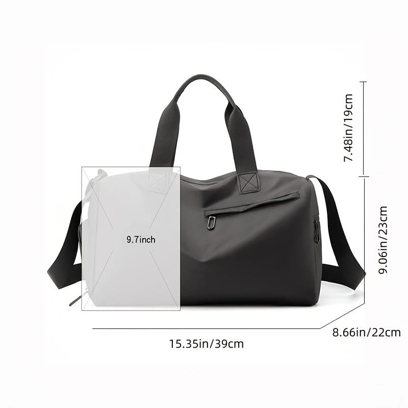 Black Fitness Bag with Shoe Compartment - Image 2