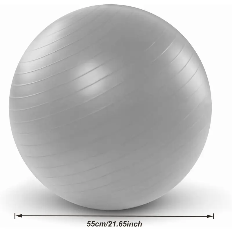 Gray Yoga Balance Ball with Air Pump - Image 3