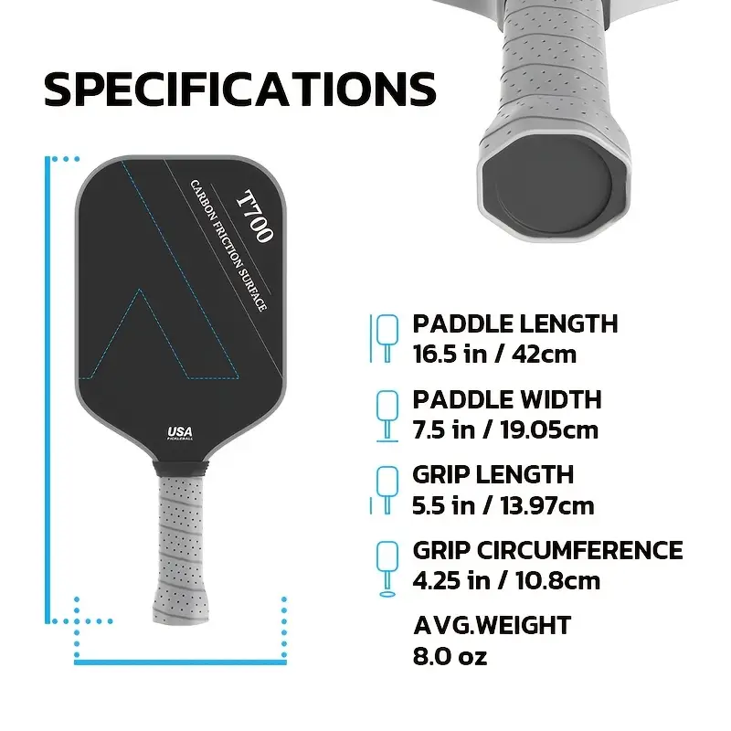 High-Grip Carbon Fiber T700 Pickleball Paddle - Image 2